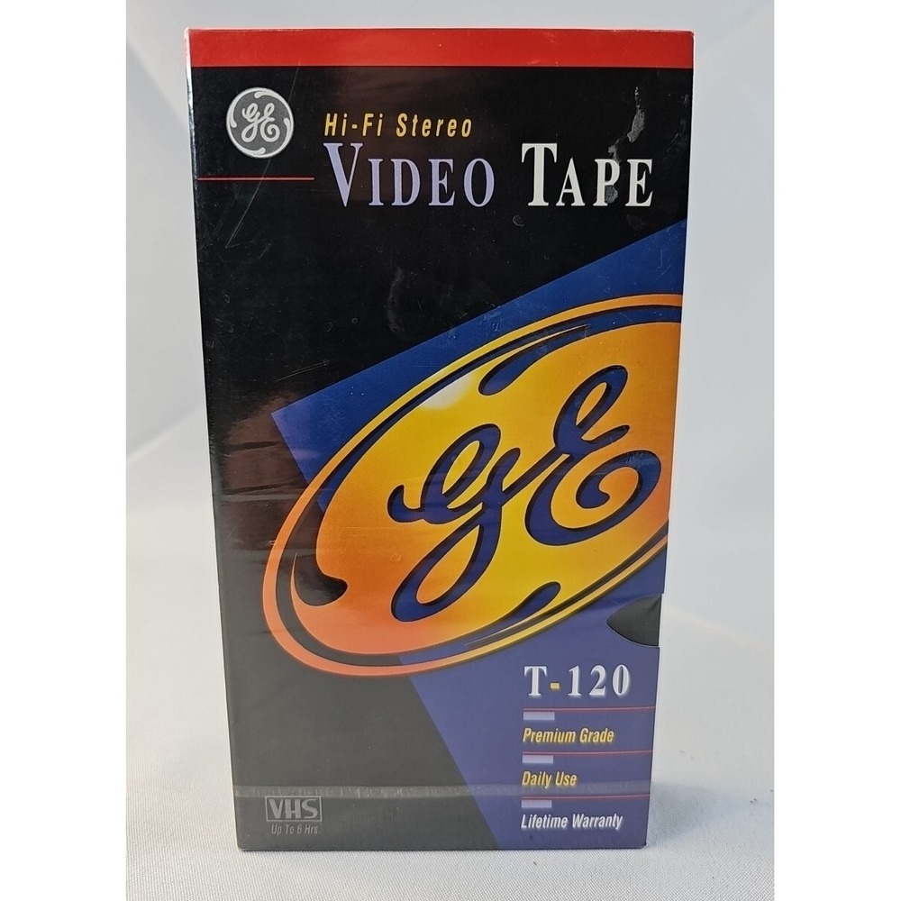 Blank GE VHS‎ Tape T-120 BRAND NEW 1993 Sealed - Unopened
